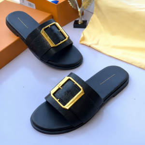Designer-Inspired Buckle Pam Slippers CNP