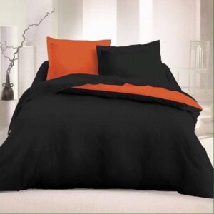 Mayahuz Classic Orange-Black Bedsheet & Duvet Set CNP