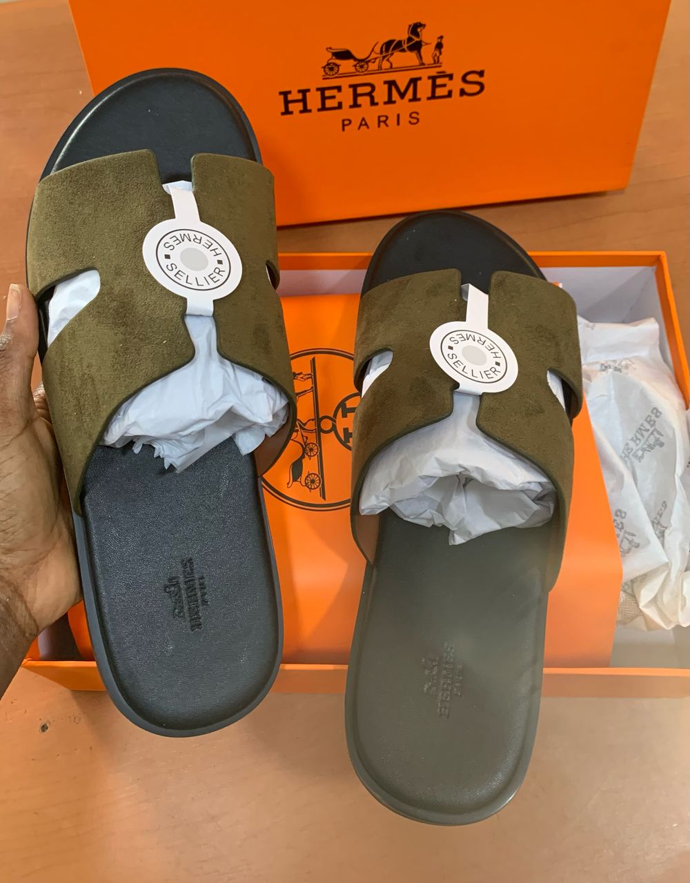Classy Hermes Suede Slipper XP