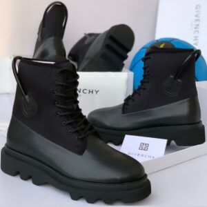 Givenchy Satin Panel Lace-up Combat Boot XP