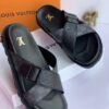 LOUIS VUITTON  PARISLUXURY  CROSS LEATHER SLIDE XP