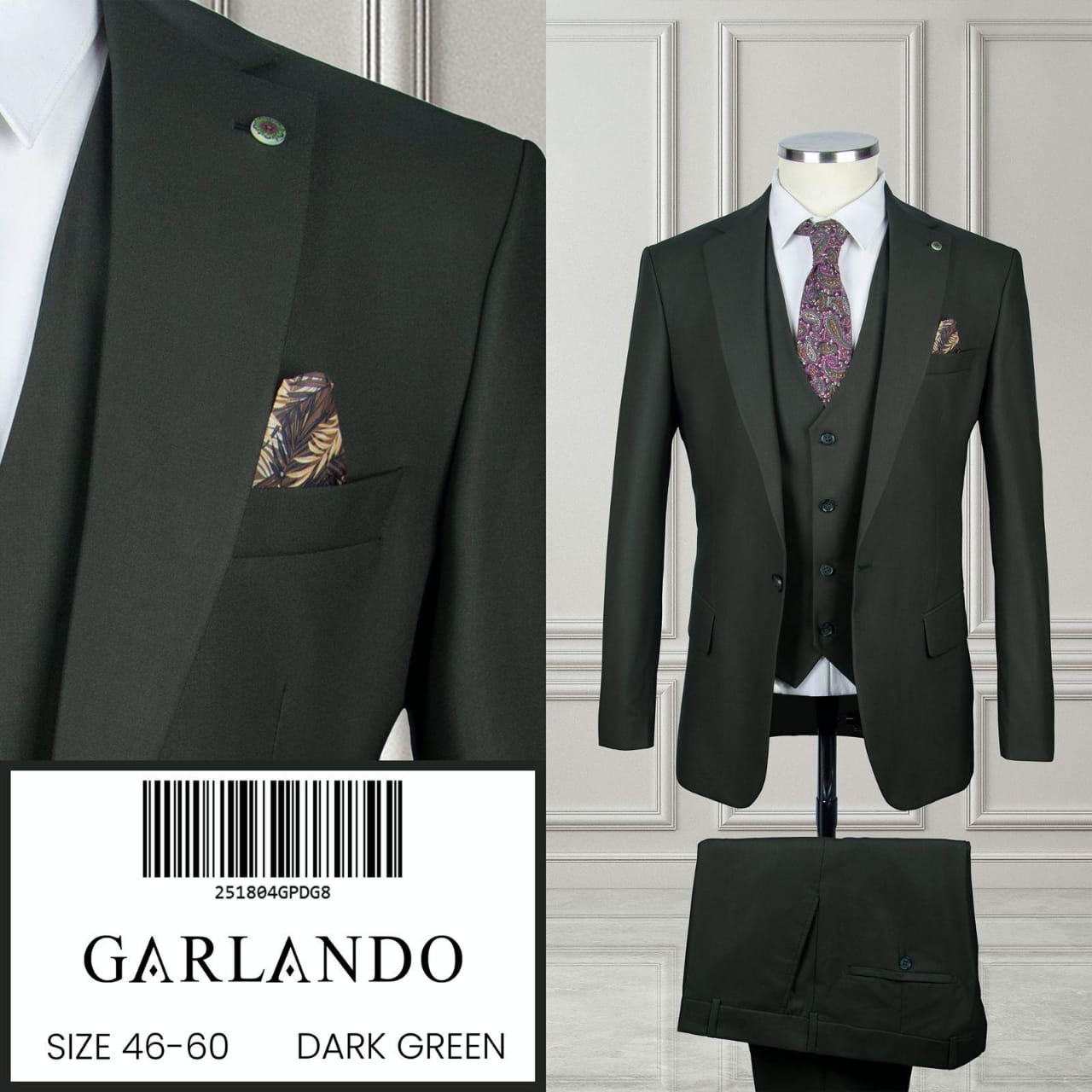 Dark Green Suit for Men CNP