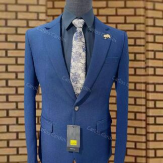 Stylish Men Royal Blue Slim-Fit Blazer CNP