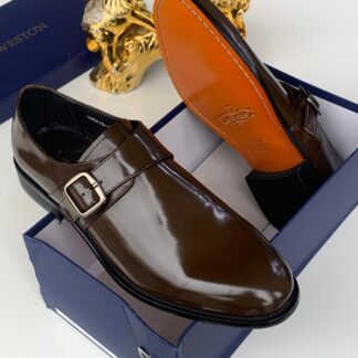 Brown Glossy Men Shoe CNP