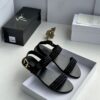 Minimalist Matte Black Sandals with Textured Straps CNP
