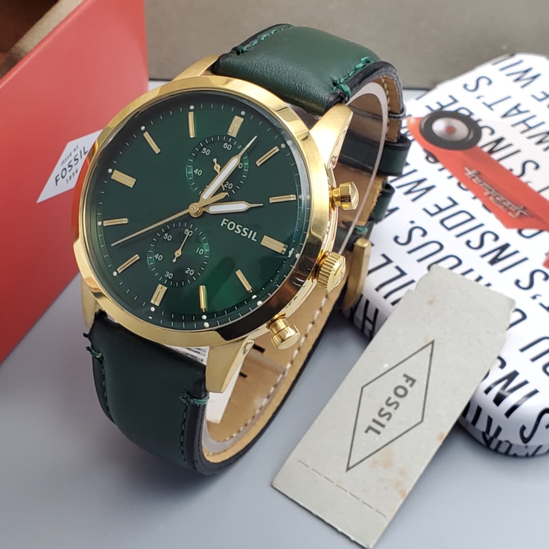 Green Leather Fossil Watch CNP