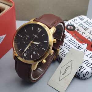 Chronograph Brown Leather Fossil Watch CNP