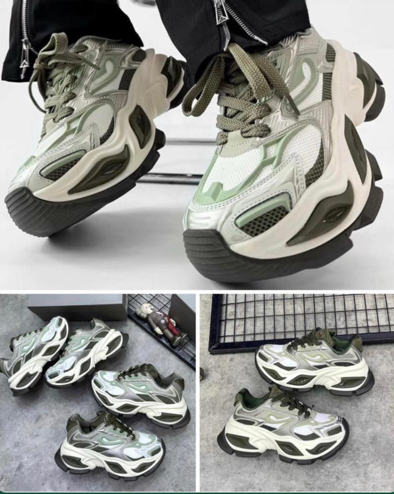 Heterochromatic Platform Sporty Sneakers
