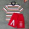 Men Casual Striped Polo Shirt & Short Set CNP