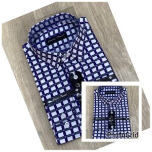 Checkered Men Shirt With Unique Design CNP