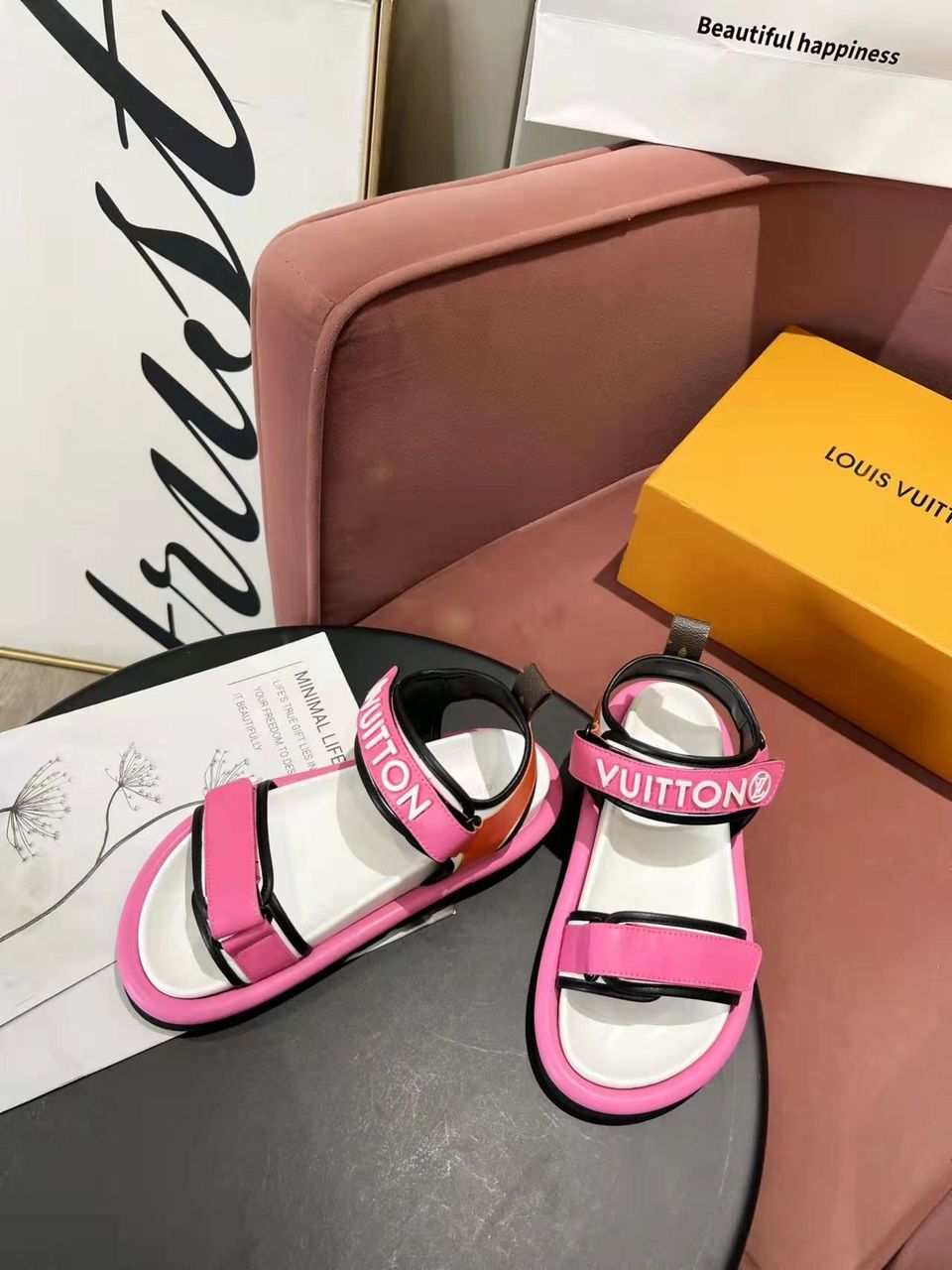 Fashion Pink Ladies Flat Sandals CNP