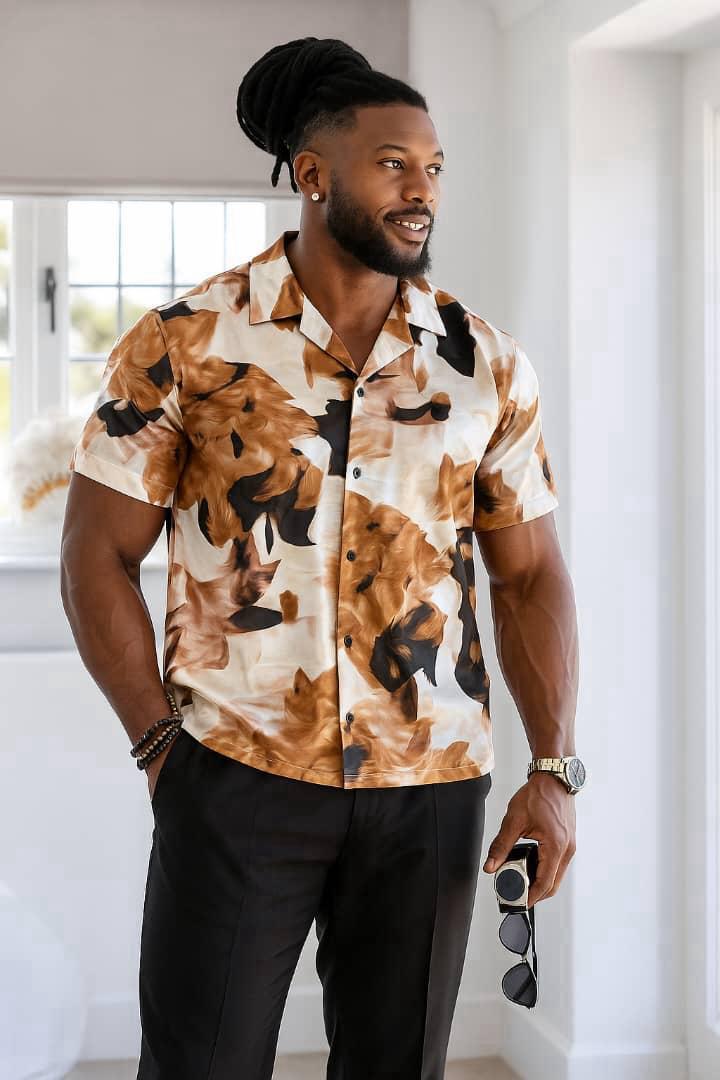 Men Vintage Short-Sleeved Shirt CNP