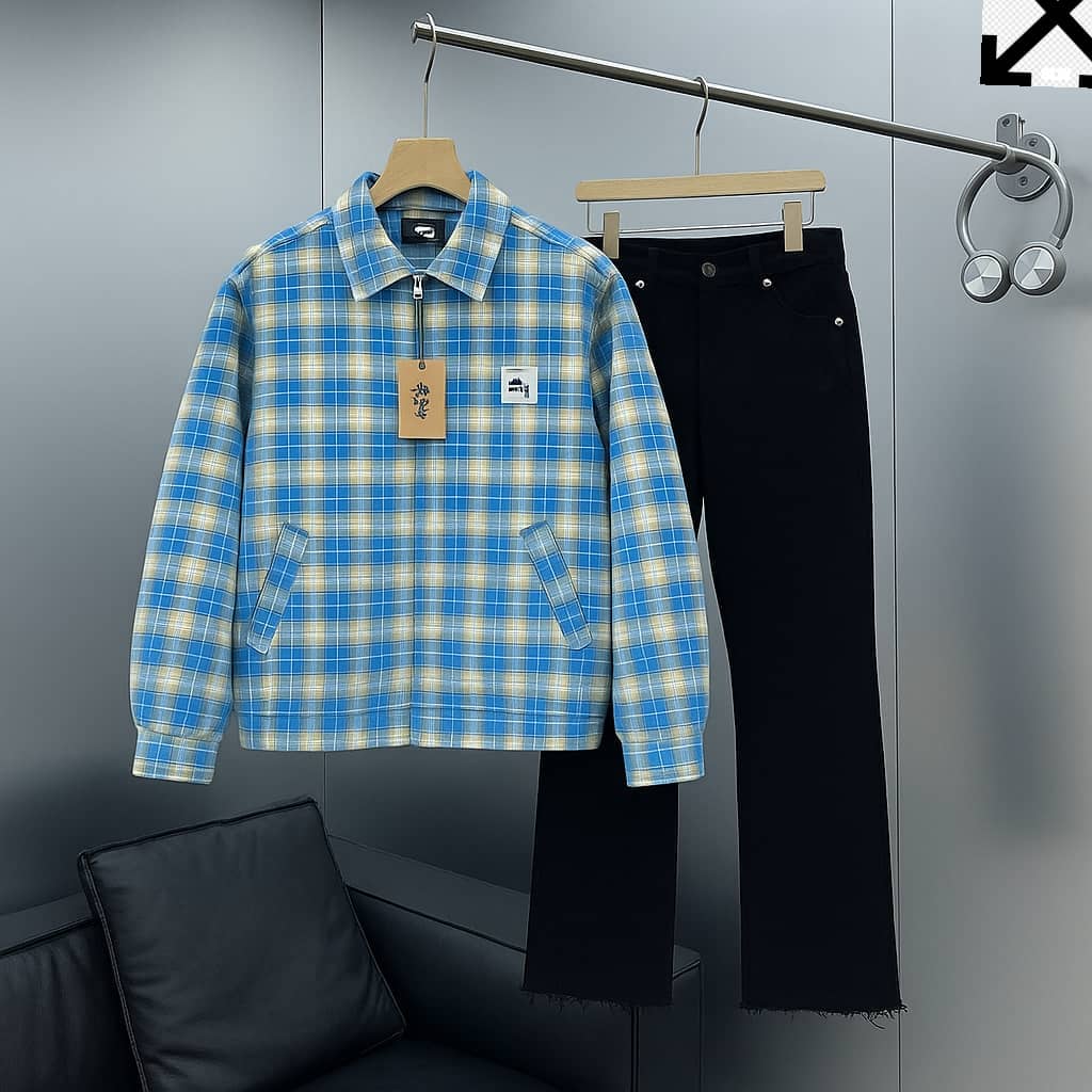 Classic Men Jacket & Black Denim Set CNP