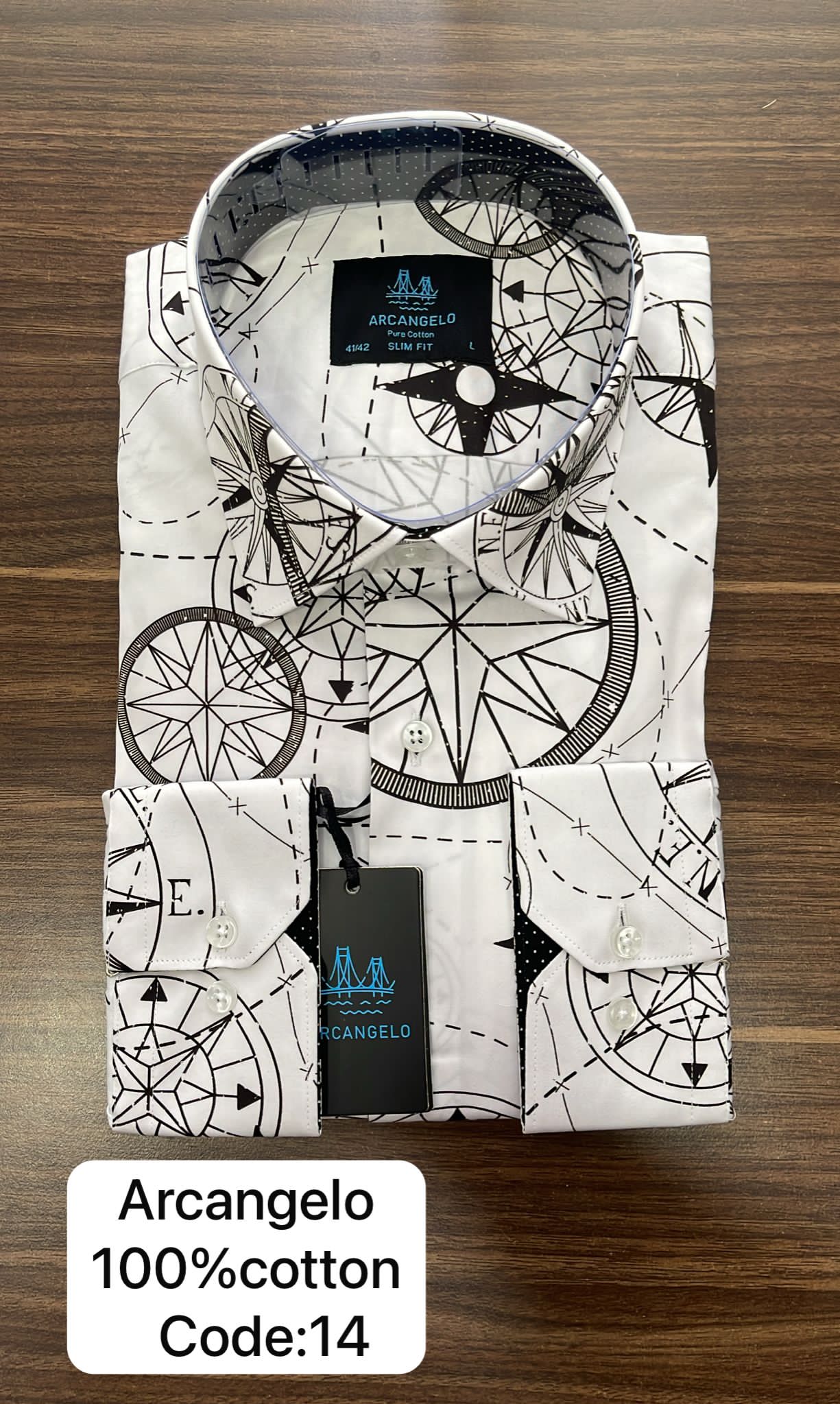 Clock-Themed Men Cotton Shirt CNP