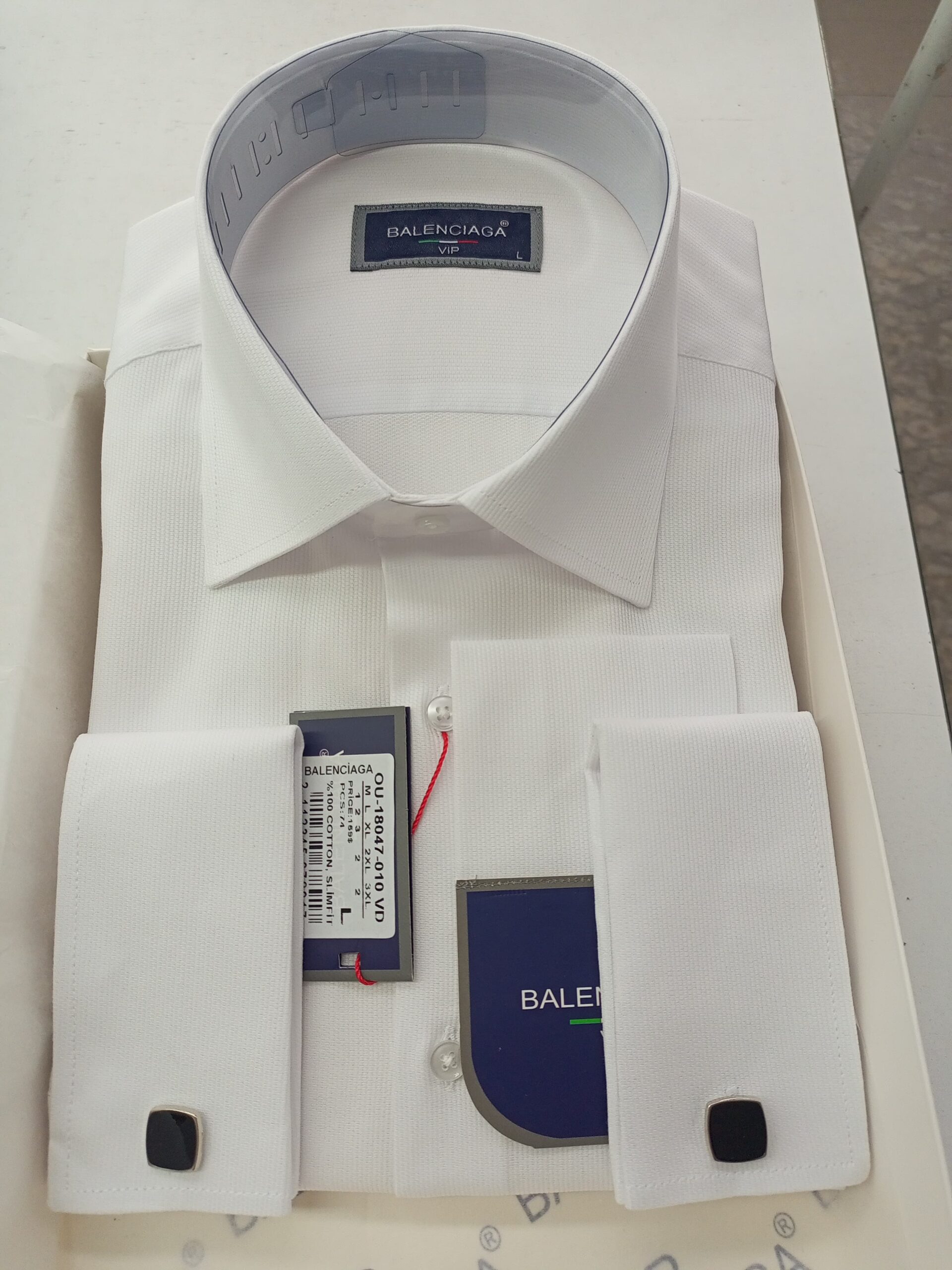 Plain White Cotton Men Shirt CNP