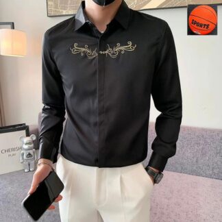 Men Long Sleeve Slim Fit Shirt CNP
