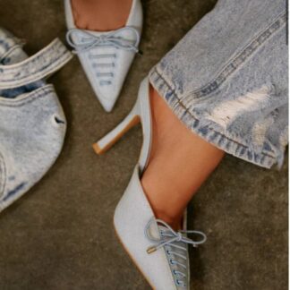 Chic Lace-Up Slip-On Heels CNP