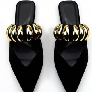 Women Stylish Black Mules CNP