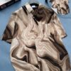 Abstract Coffee Color Men Shirt CNP