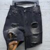 Black Distressed Denim Shorts CNP