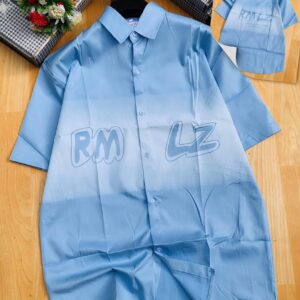 Blue Spray Print Men Shirt CNP