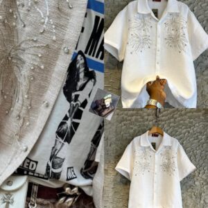 Classic Fit Embroidered Silk Shirt CNP