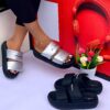 Ladies Leather Thick-Soled Slides CNP