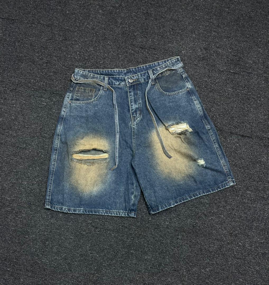 Men Styled Ripped Denim Short CNP