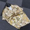 Short Sleeve Print Linen Blend Casual Shirt CNP