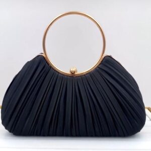 Elegant Silk Pleated Evening Clutch CNP