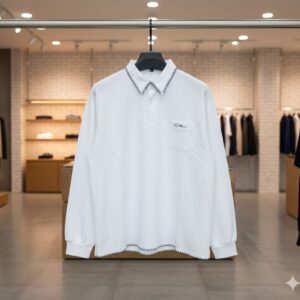 Vintage Designer Long Sleeve Polo Shirt CNP