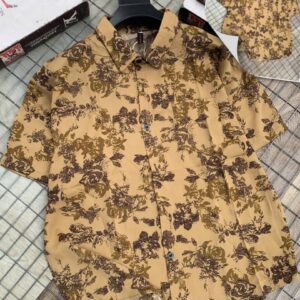 Men Flower Print Oversized Button Shirt CNP