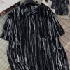 Black Patterned Printed Men Shirt CNP