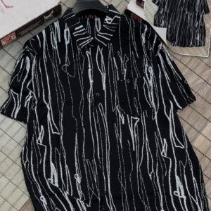 Black Patterned Printed Men Shirt CNP