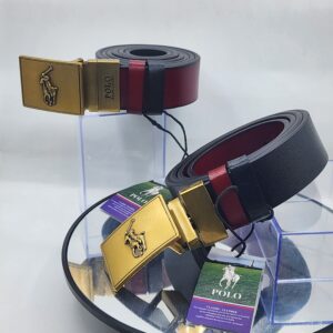 Branded Plaque Leather Belt for Men APR6