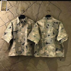 Men Camo Print Short Sleeve Shirt APR6