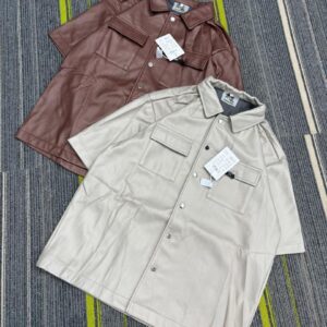 Button-Up Men Exclusive Leather Shirt APR6