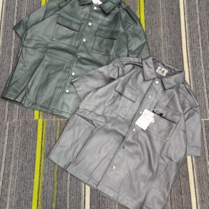 High Stepper Faux Leather Button-Up Shirt APR6