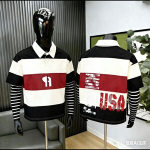 Trendy Men Bold Stripe Color Block T-Shirt APR6