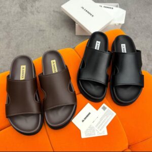 Solid Color Open-toe Leather Pam MAY6