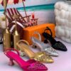 Trendy Ladies Sparkle Stone Heels MAY6