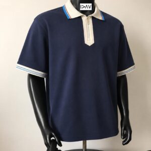 Men Authentic Half Zip-Up Collar Neck T-Shirt