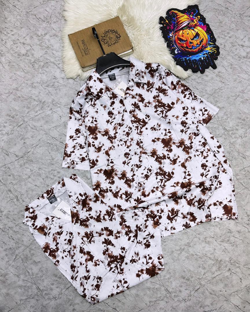 Men Casual Loose Fit Floral Shir MAY6