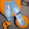 Men Stylish Graphic Print Jeans MAY6