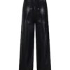 Black Faux Leather Men Pants MAY6