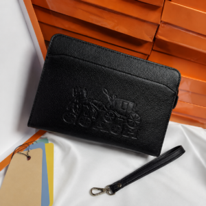 Embossed Black Leather Purse JUL6