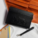 Embossed Black Leather Purse JUL6